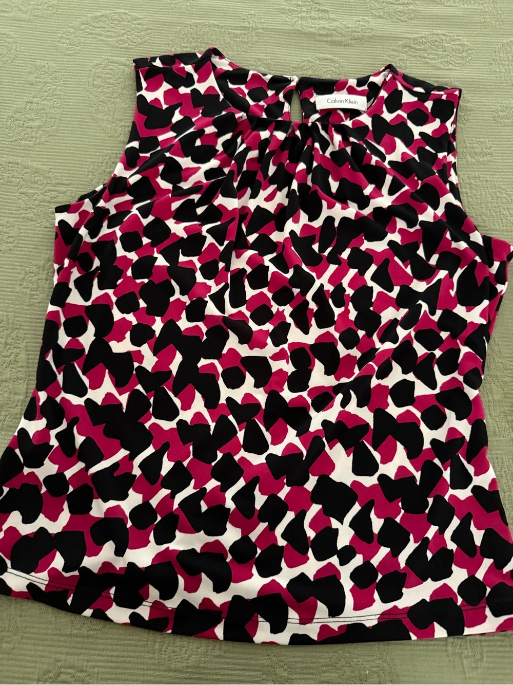 Calvin Klein White, Pink & Black Sleeveless Printed Camisole